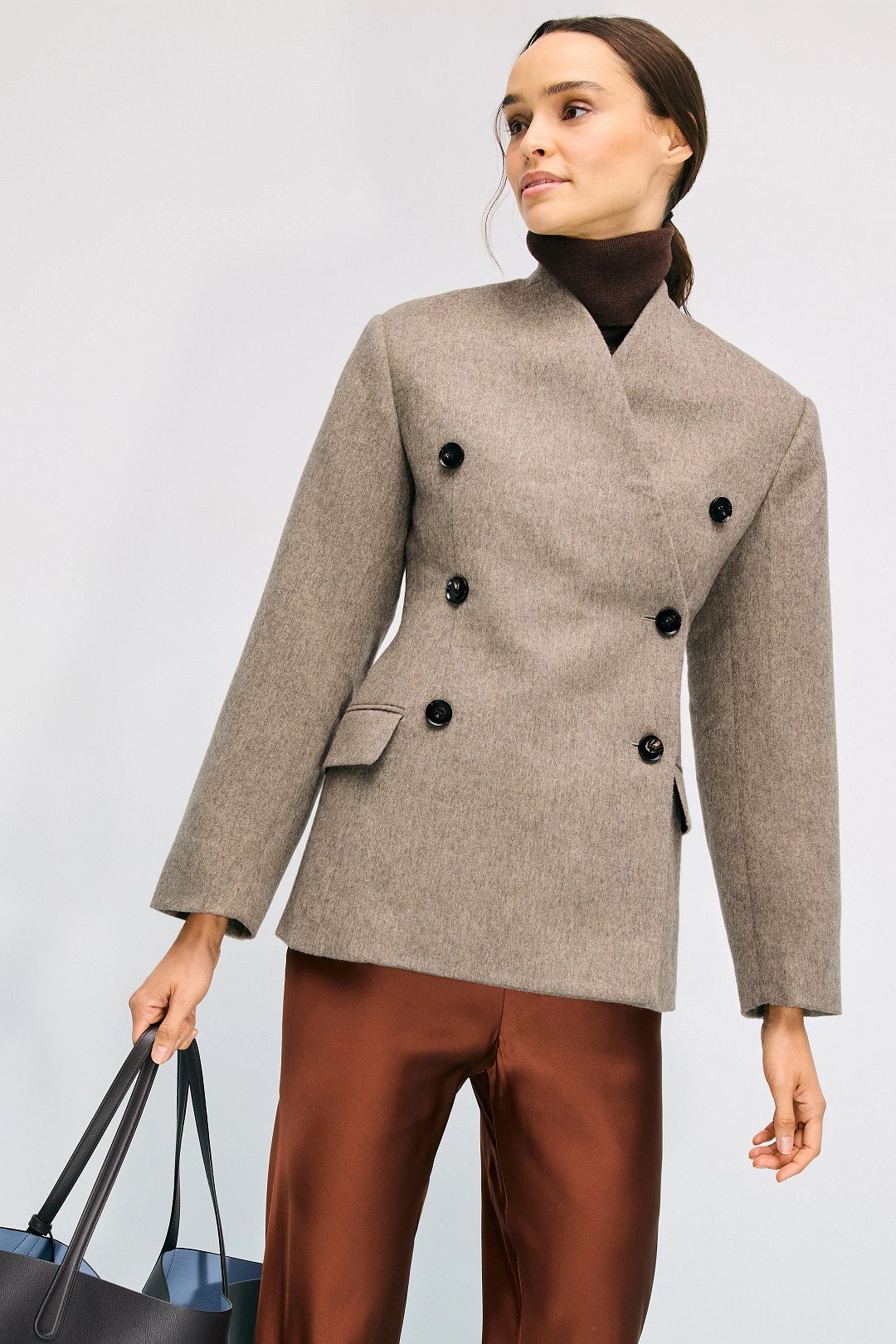 Sculptural Collarless Jacket by Co 3