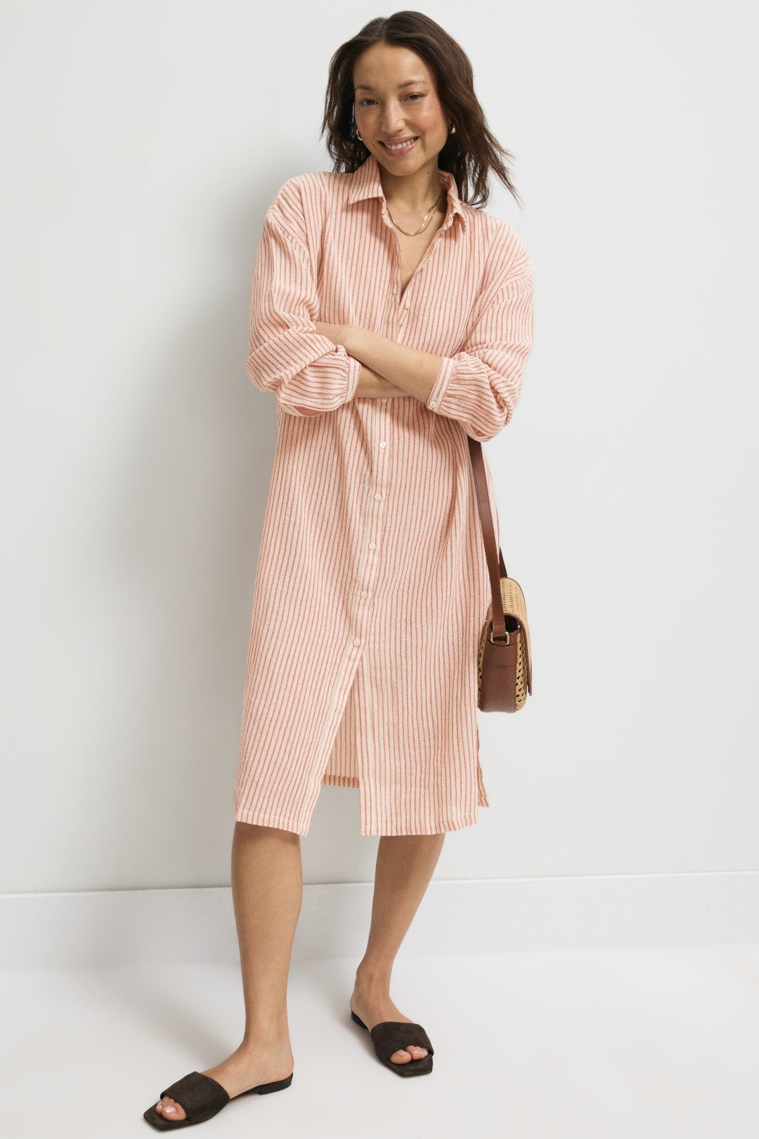 Out Of Office Striped Gauze Shirt by HATCH 3