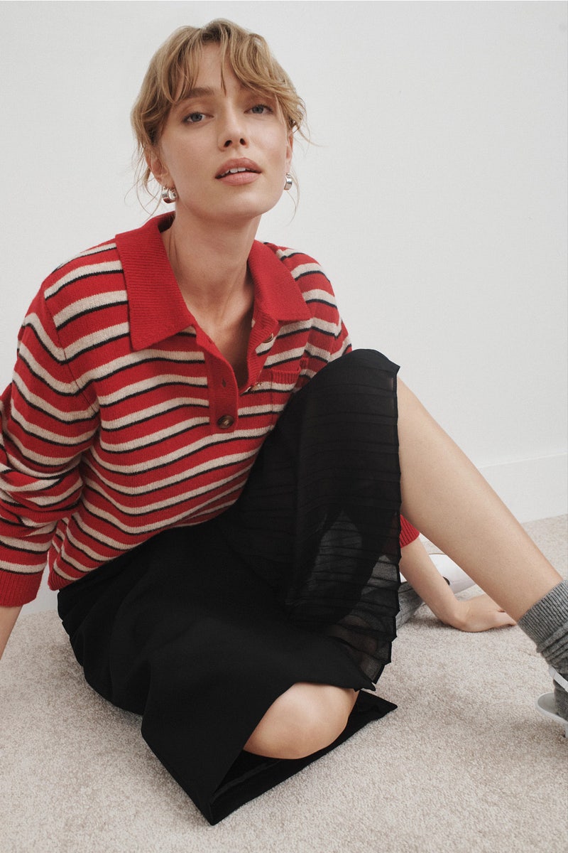 Black Midi Skirt With Pleat Details by Claudie Pierlot - Photo 3