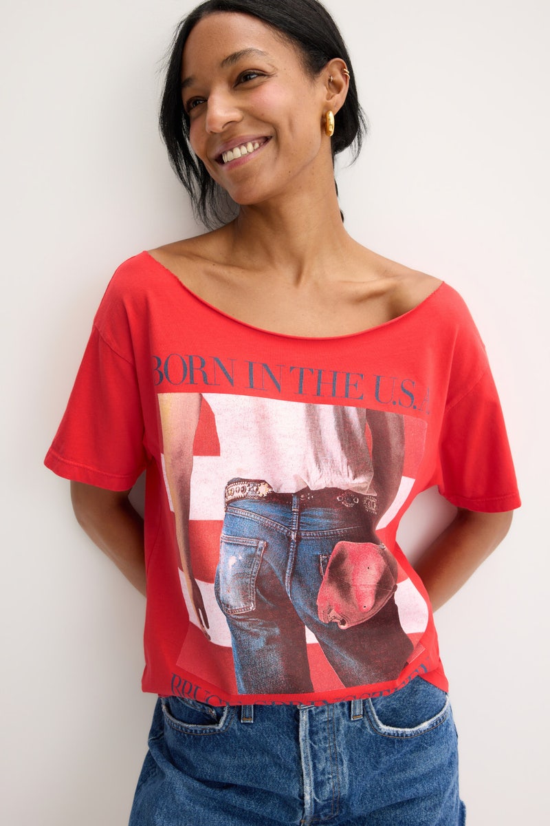 Bruce Springsteen Born In The USA Off The Shoulder Tee by DAYDREAMER - Photo 3