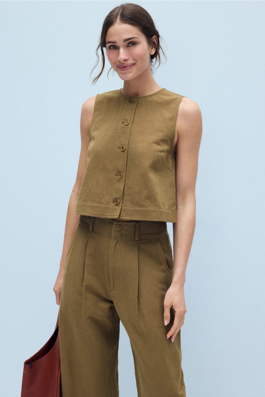 Godet Button Up Tank Top by Apiece Apart 3