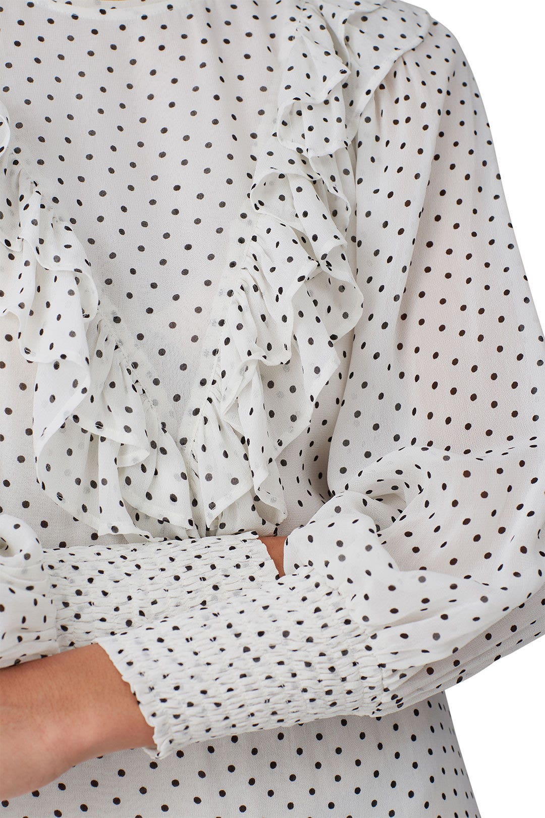 White Polka Dot Ruffle Dress by GANNI 3