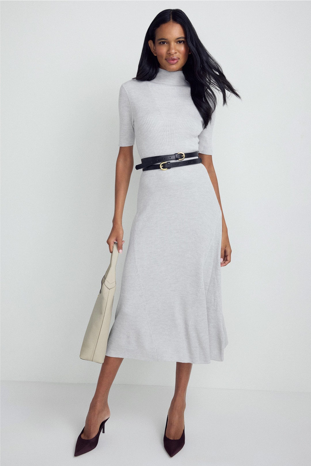 Faire Knit Turtleneck Midi Dress by BOSS 3