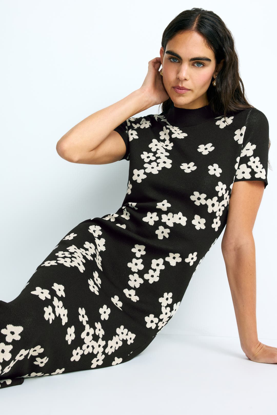 Flower Jacquard Knit Dress by CeCe | Rent the Runway