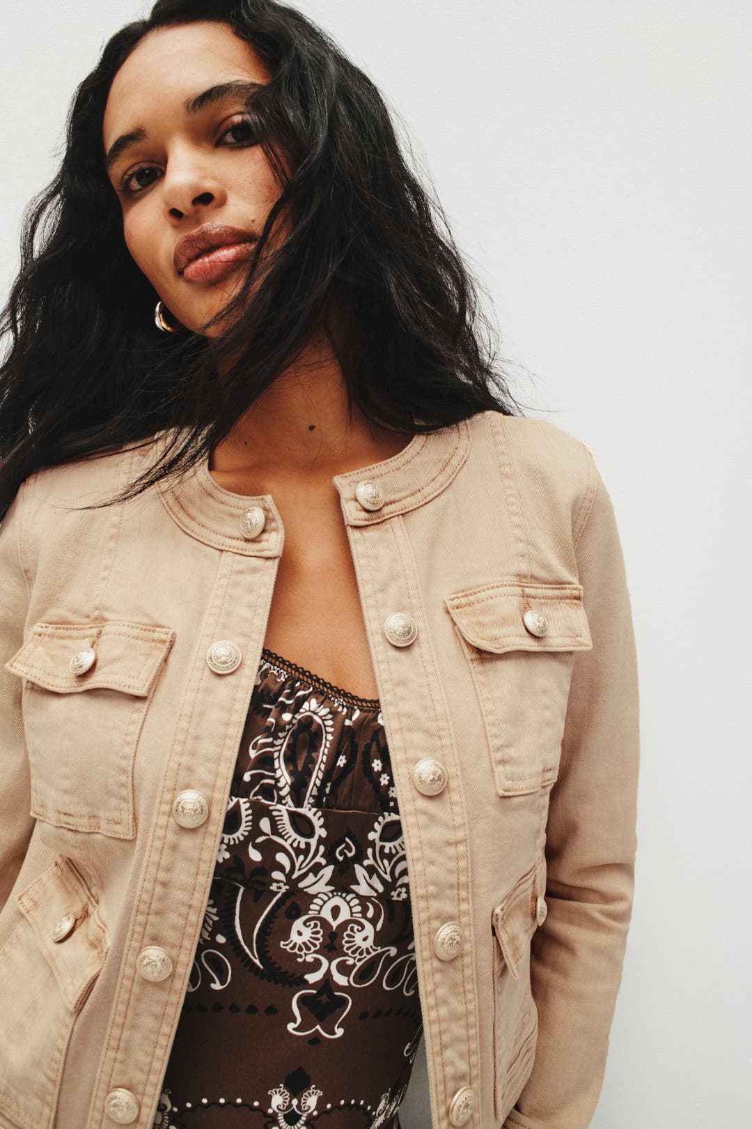 【sahara】Collarless Over Jacket Yari Collarless Jacket by L'agence | Rent the Runway