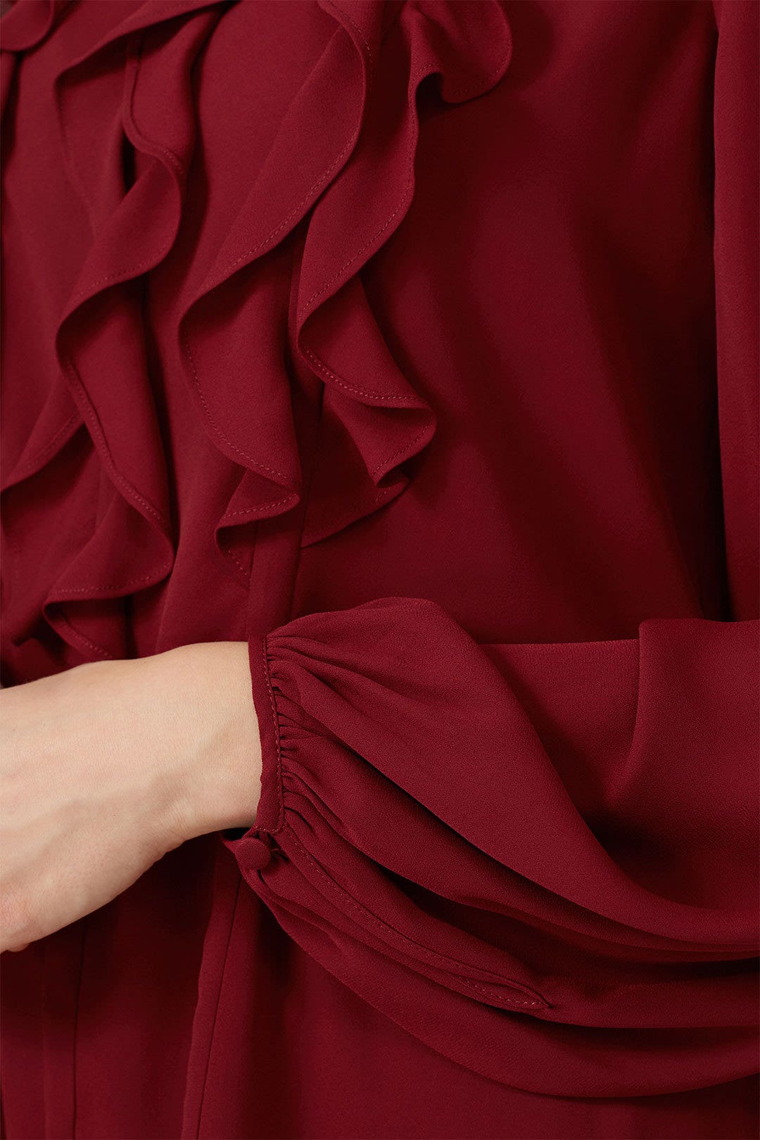 Red Floral Ruffle Front Blouse by Prabal Gurung x RTR 3