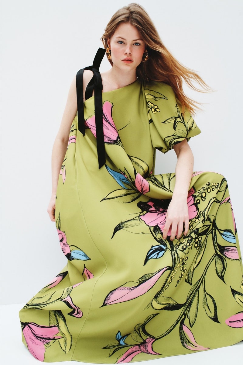 One Sleeve Maxi Dress With Bow Strap by STINE GOYA - Photo 3