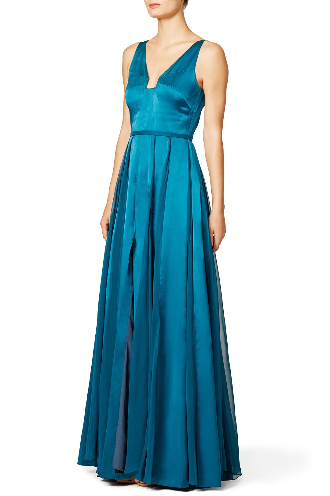 Teal Twirl Gown by HALSTON 3
