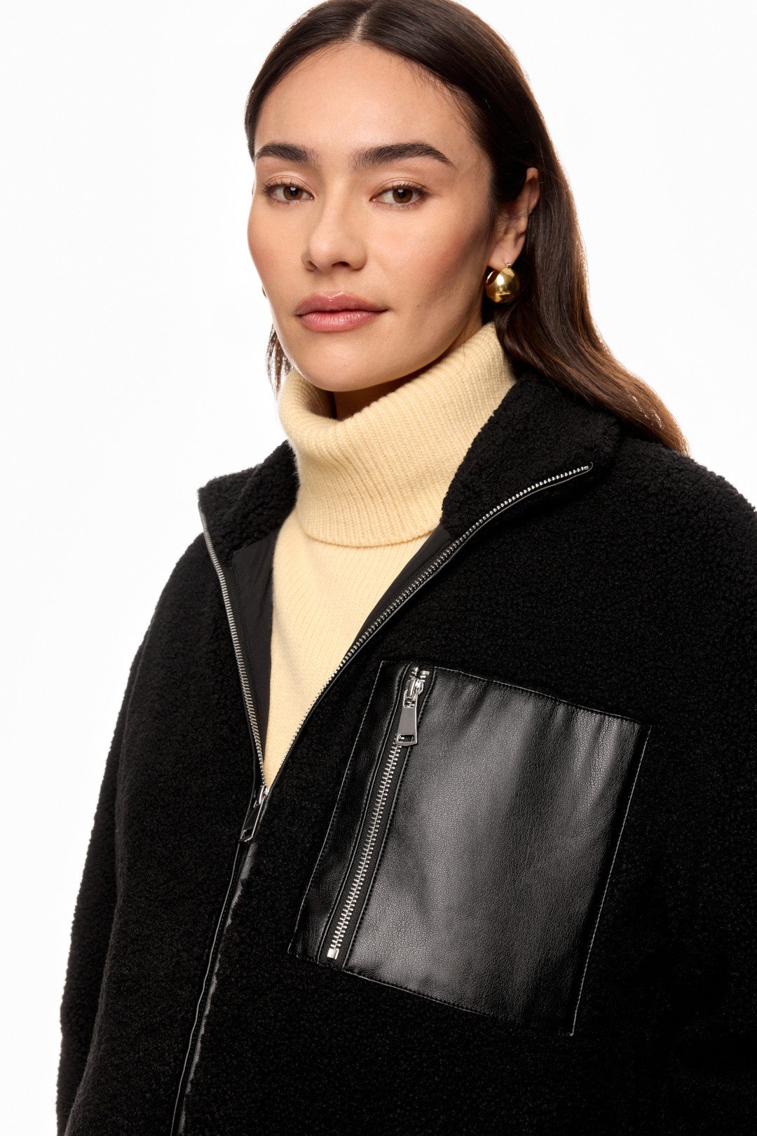 Black Teddi Coat by NOM Maternity 3