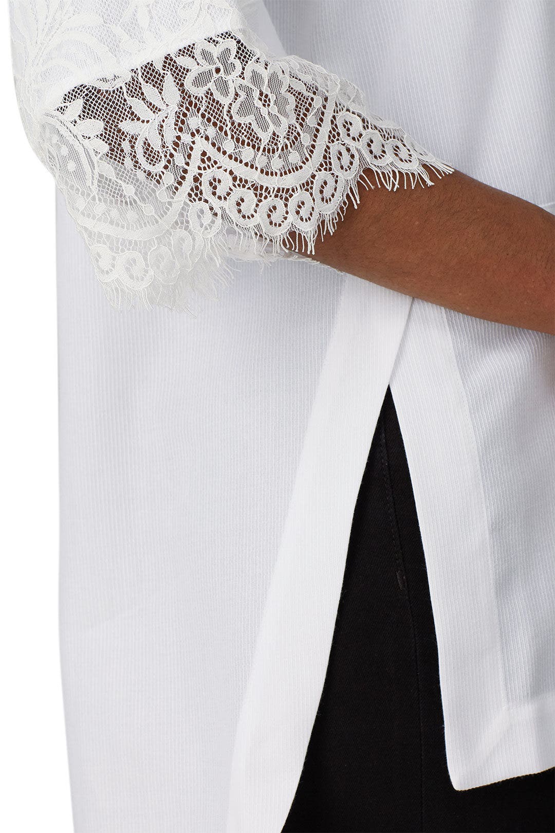 Lace Sleeve Button Down Shirt by Victor Alfaro x RTR 3