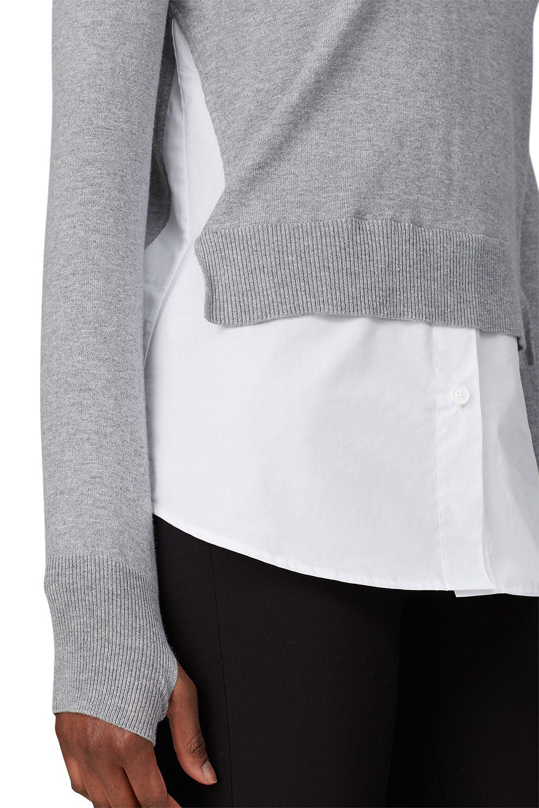 Grey Knit Inset Sweater by KF/KaufmanFranco x RTR 3