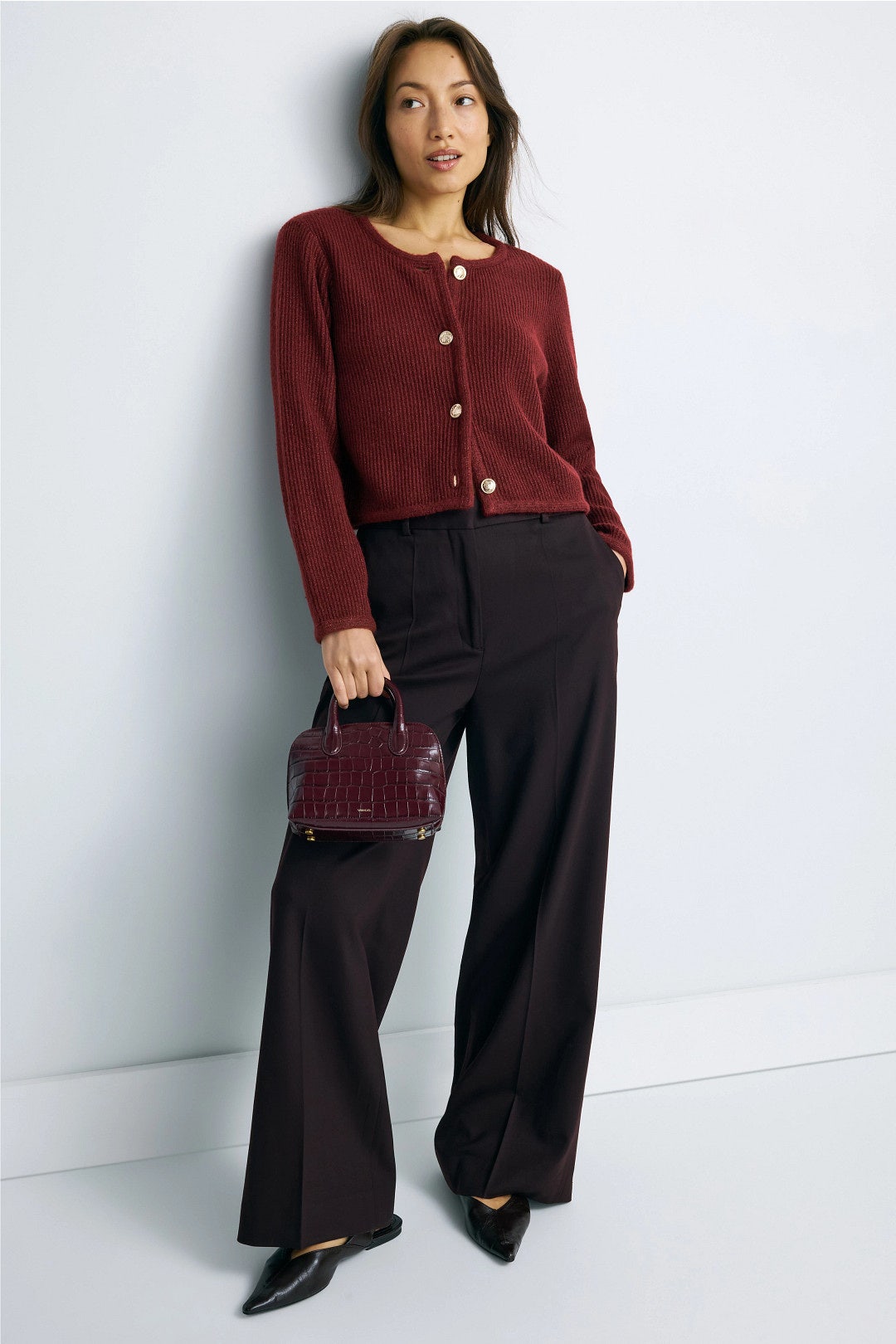 Red Metallic Knit Cardigan by Derek Lam 10 Crosby x RTR 3