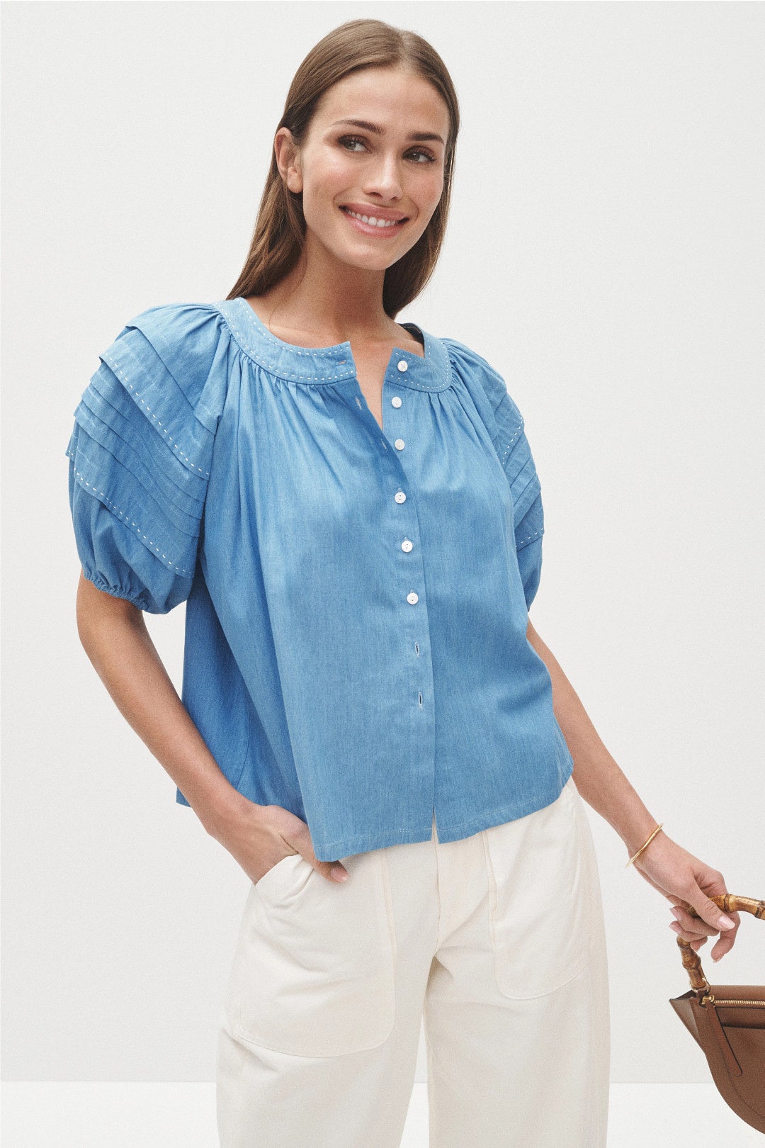 Shay Contrast Stitch Top by Fifteen Twenty 3