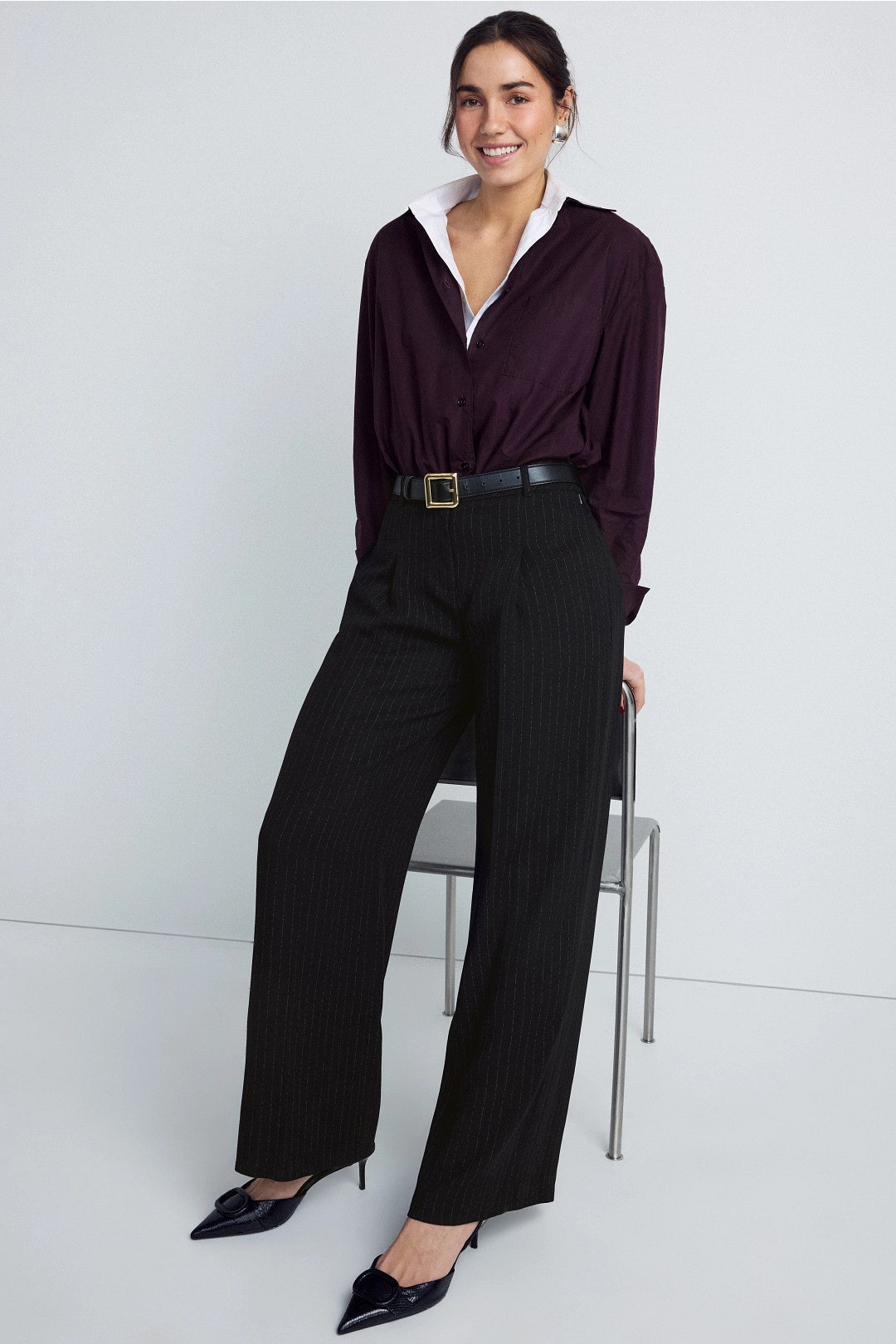 Tiana Pinstripe Trousers by BOSS 3