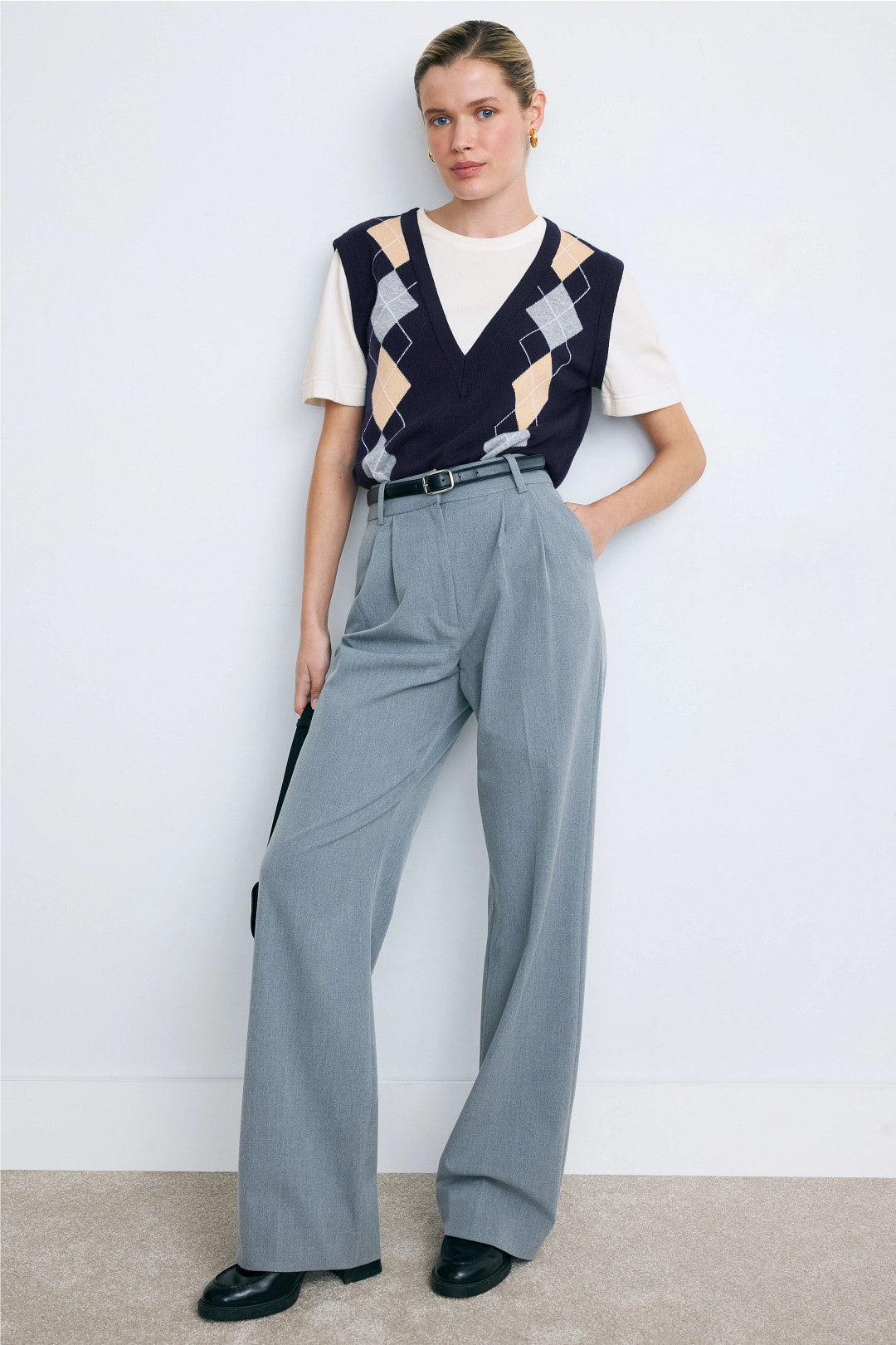 Eurie Argyle Layered Jumper by Sandro 3