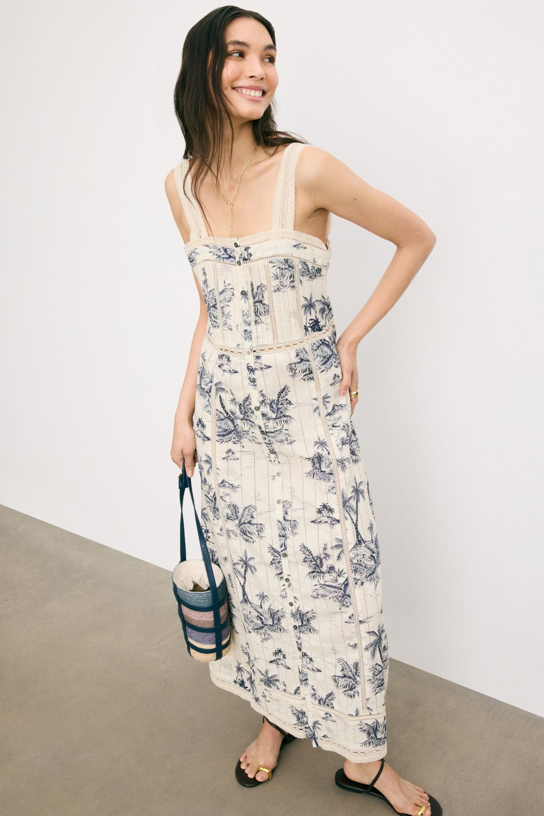 Renaid Cotton Tropical Island Maxi Dress by Zadig & Renaid Cotton Tropical Island Maxi Dress by Zadig &