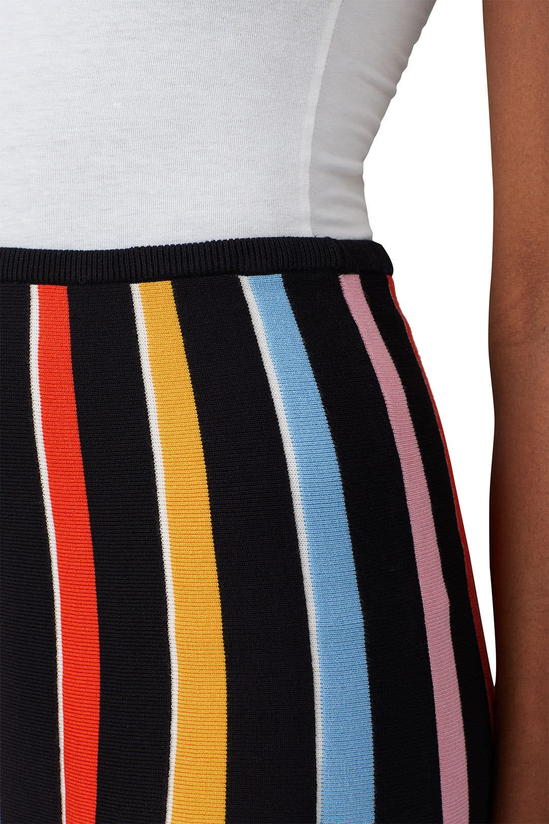 6(ROKU)☆STRIPE LONG TIGHT SKIRT Women's Cotton Poplin Pinstripe Skirt Bright Blue Stripe