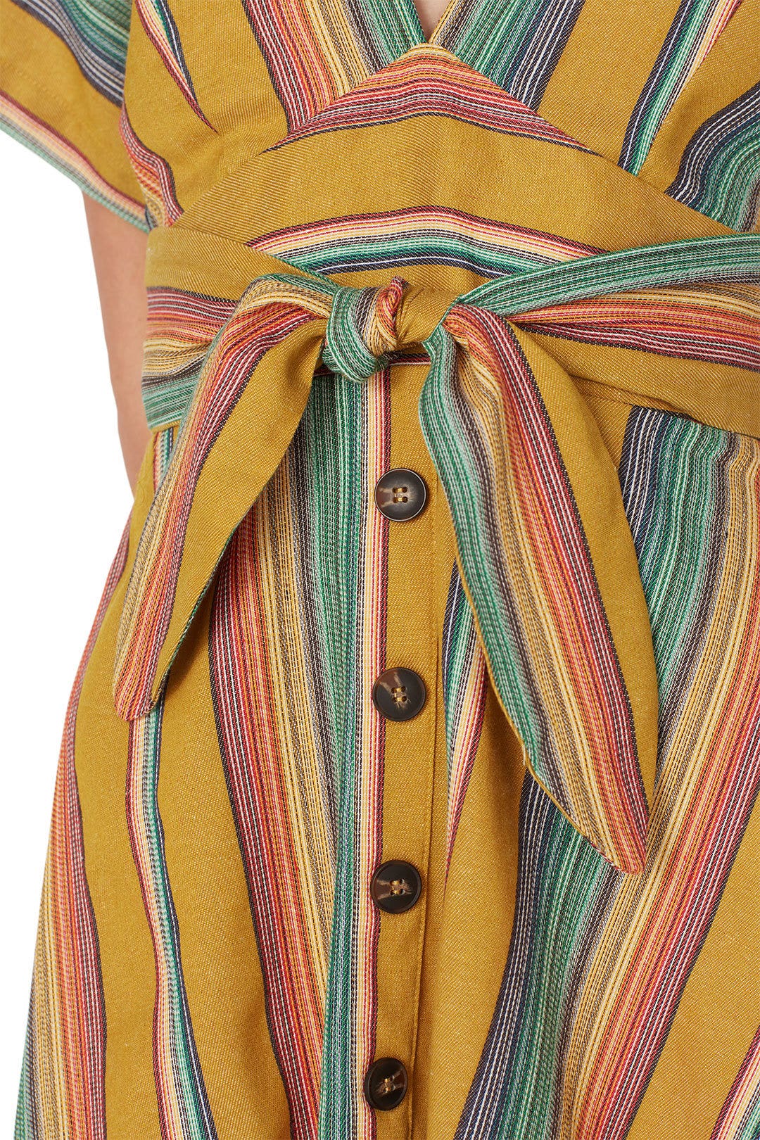 Rainbow Striped V-Neck Dress by Moon River 3