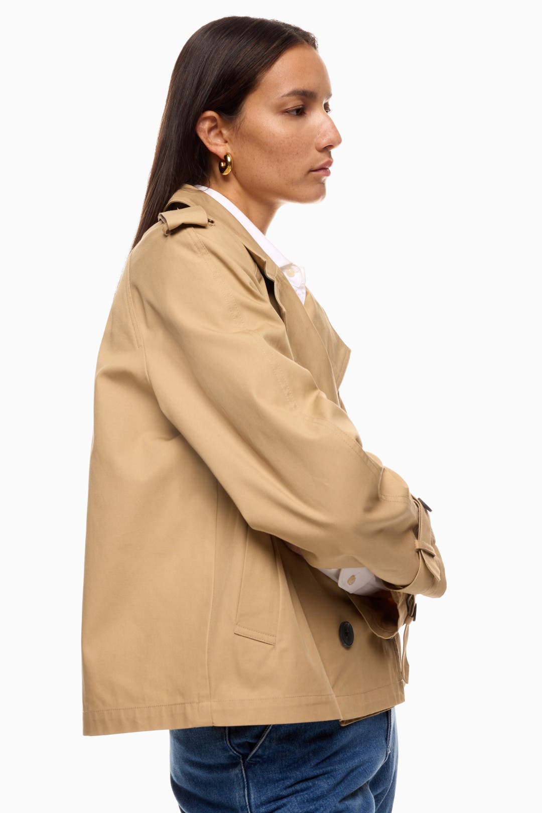 【2plan】Shiron cropped over short trench jacket 2plan】Shiron cropped over short trench jacket アウター