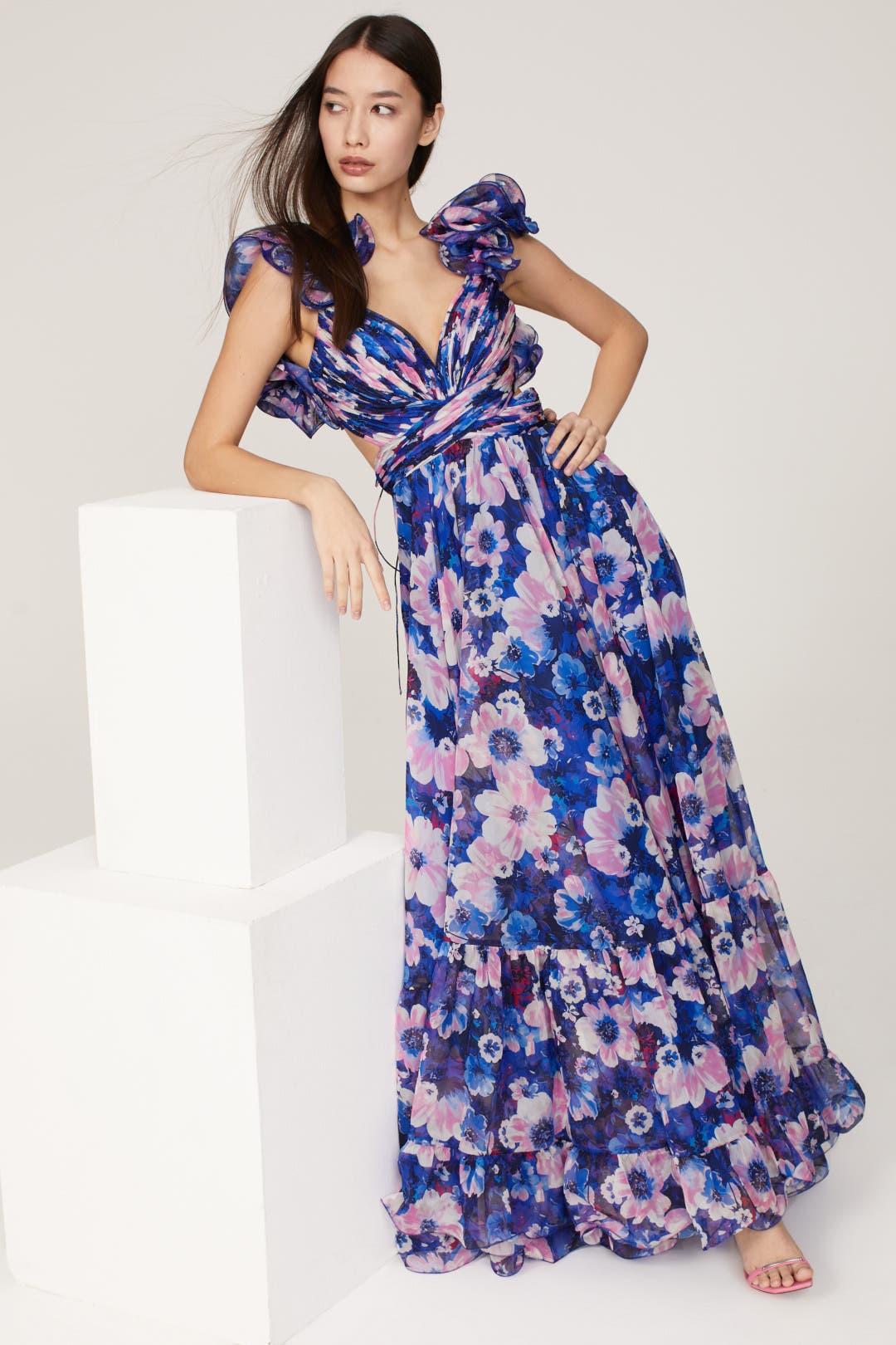 Floral Cutout Gown by Ieena for Mac Duggal | Rent the Runway