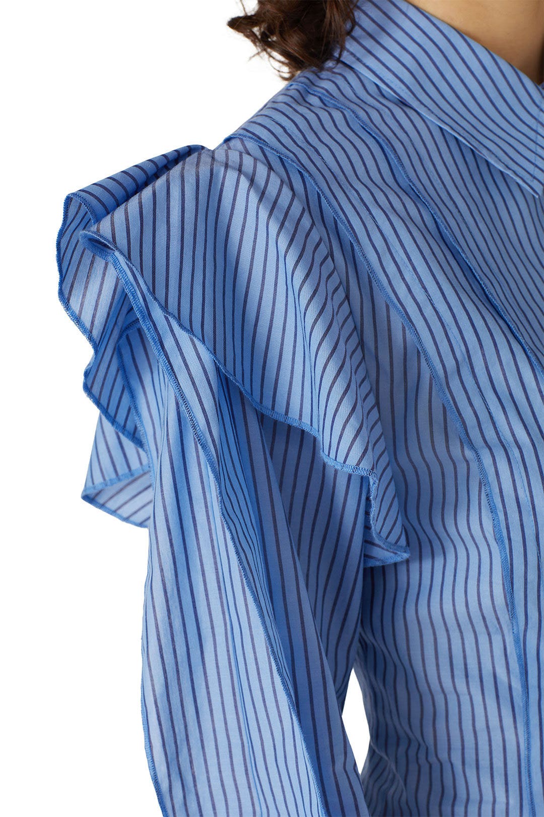 Striped Ruffle Button Down by Koché x RTR 3