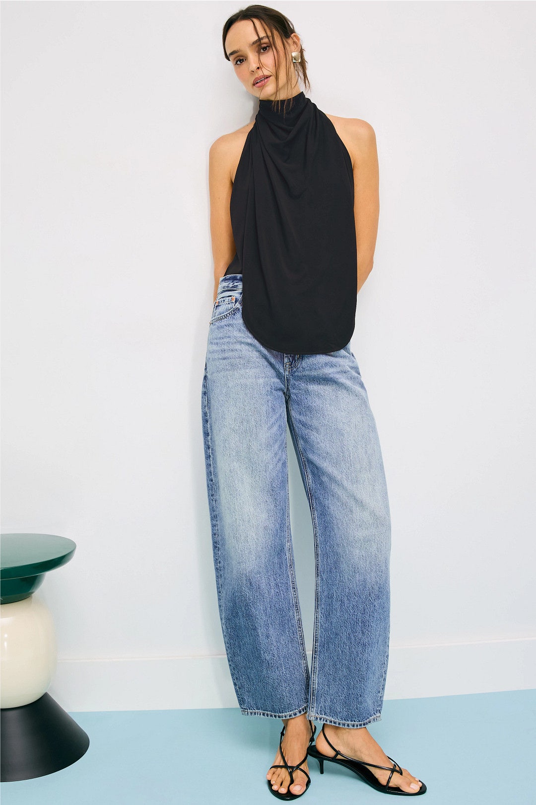 Halter Cowl Neck Bodysuit by Ronny Kobo x RTR 3
