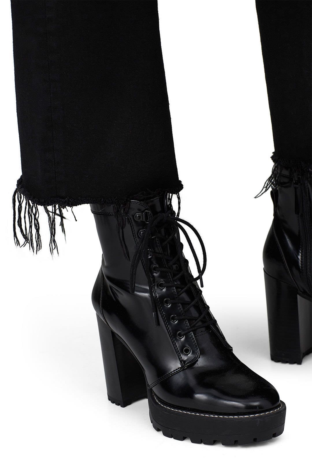 Black Resin Crop Slim Wide Leg Jeans by ASKK NY 3