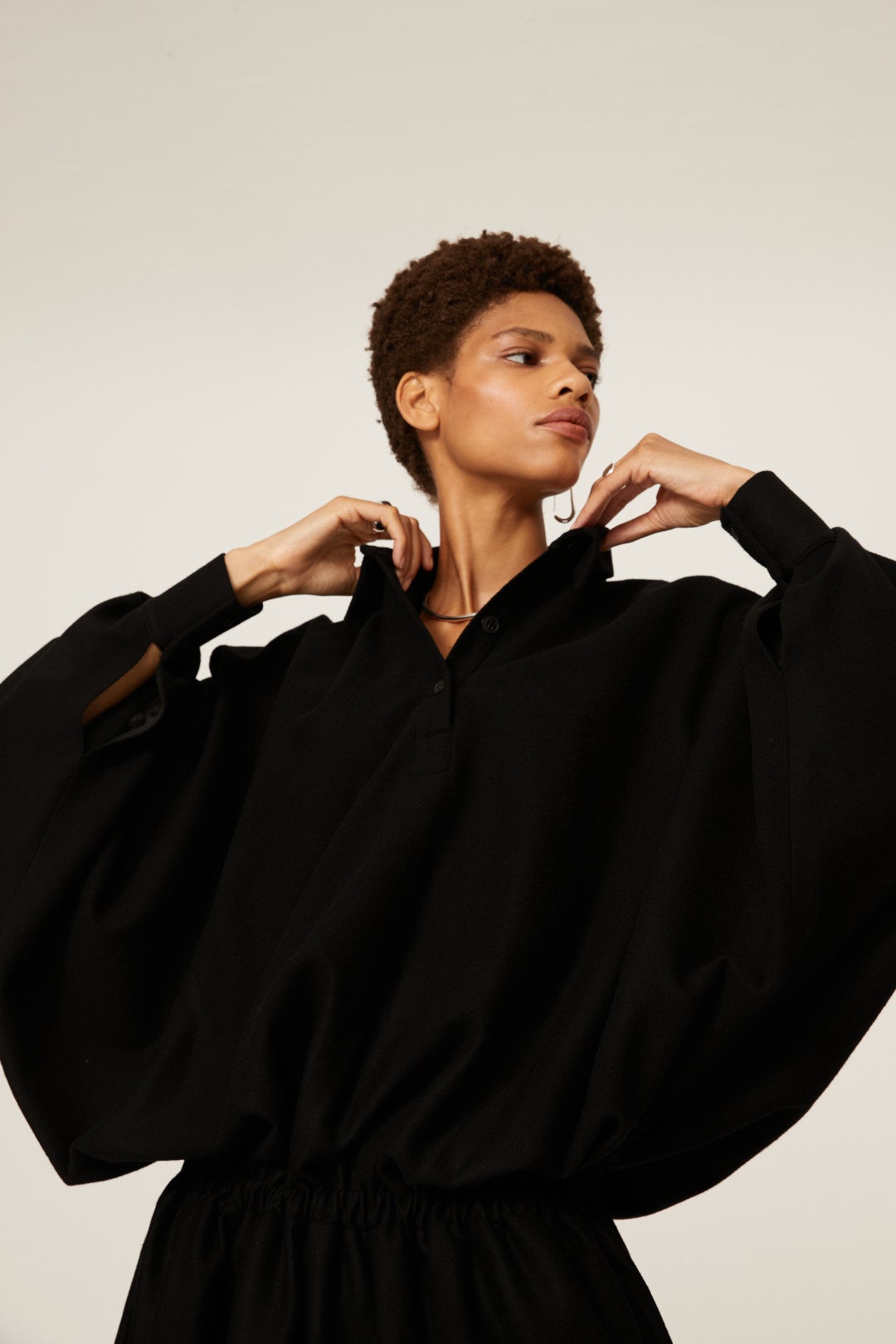 Collared Blouson Dress by Mossi 3