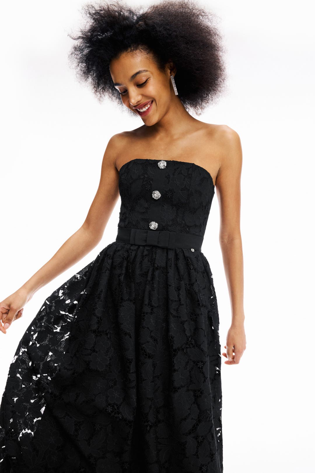 Corset Style Strapless Lace Dress by NISSA | Rent the Runway