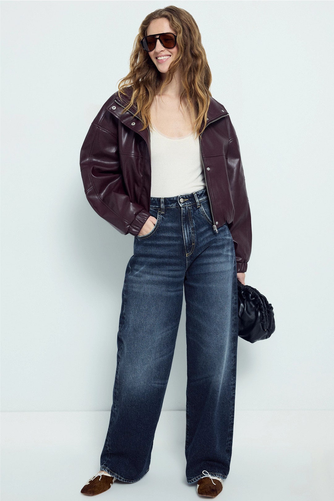 Poppy Dark Blue Wide Leg Jeans by Icon Denim 3