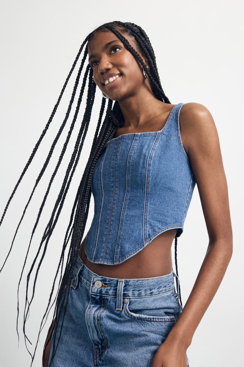 Denim Corset Top by Peter Som x RTR - Photo 3