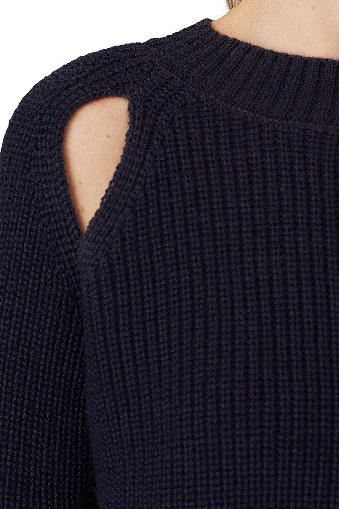 Navy Slash Shoulder Sweater by VOX LUX 3