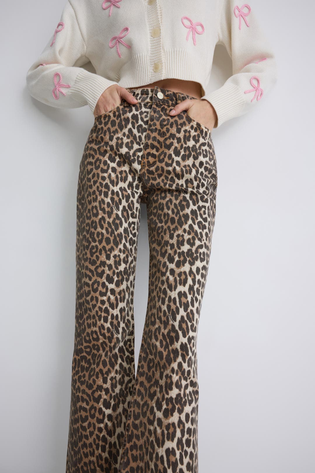 Print Denim Betzy Cropped Jeans by GANNI | Rent the Runway