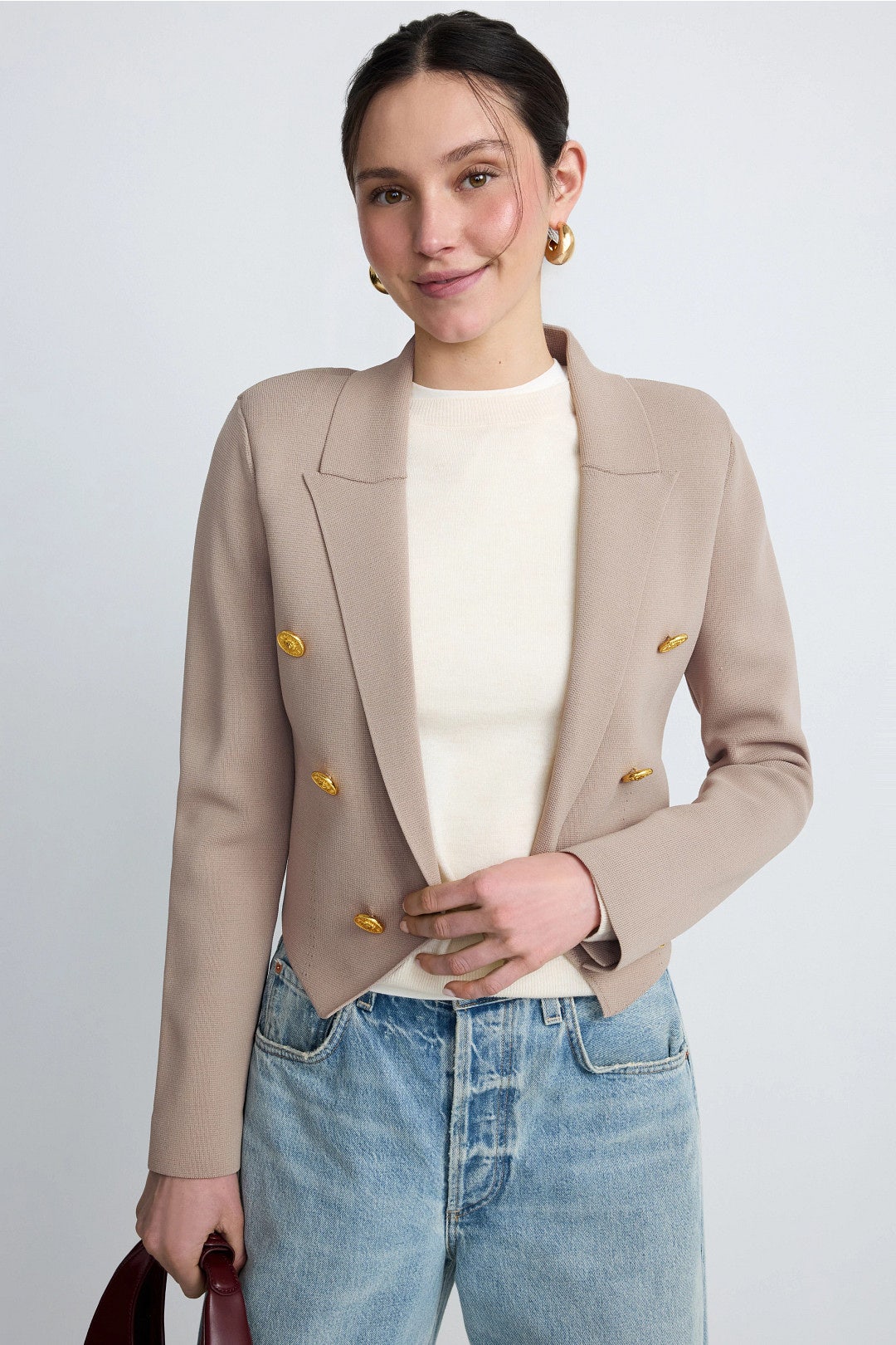 Elio Cropped Knit Blazer by L'agence 3