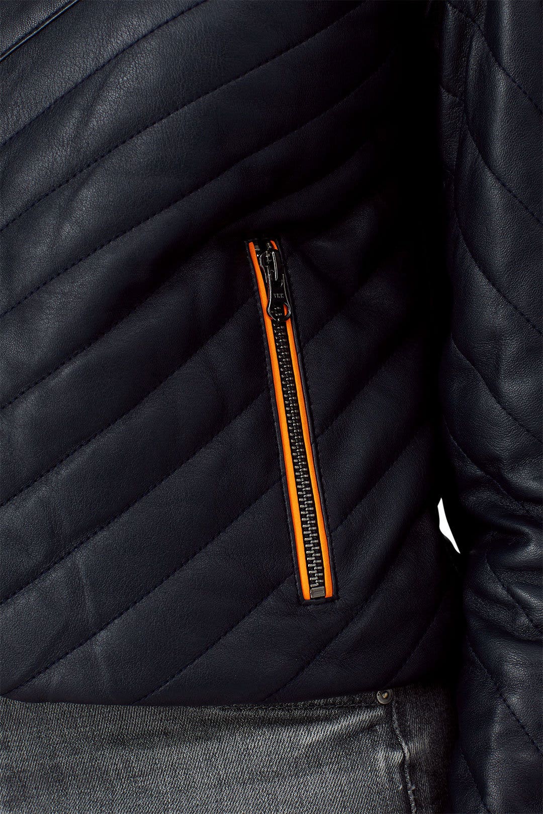 Blue Reversible Chevron Puffer by Samantha Sipos 3
