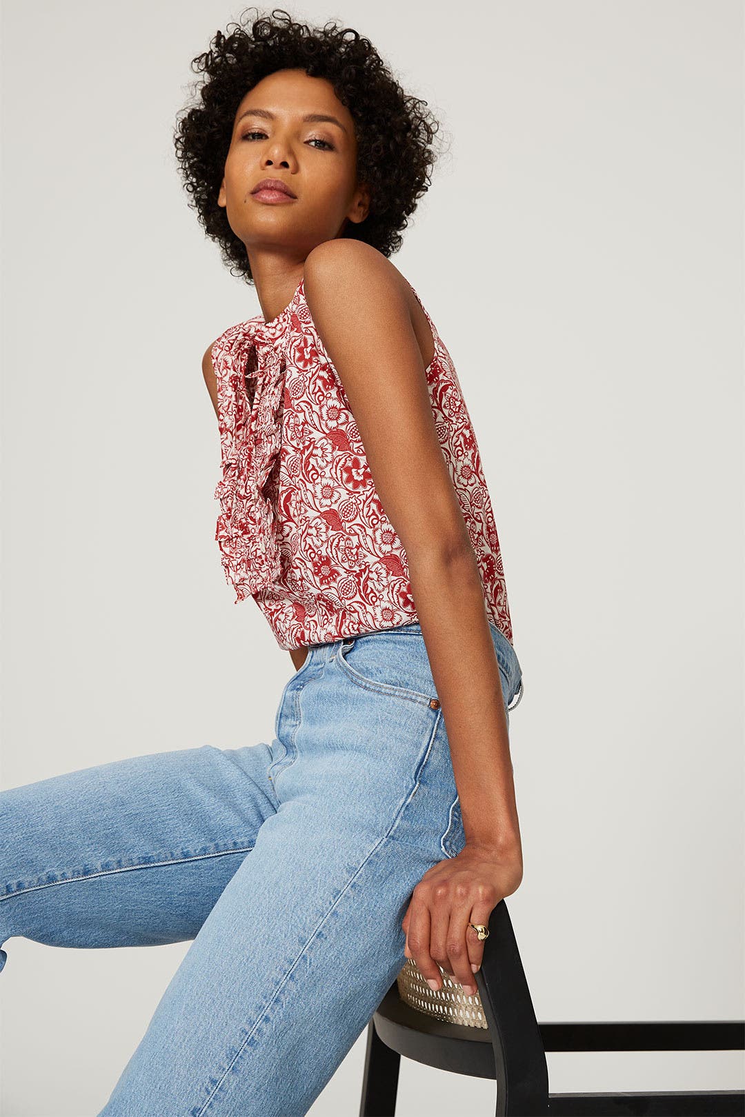 Red Vintage Floral Top by Derek Lam 10 Crosby x RTR | Rent the Runway