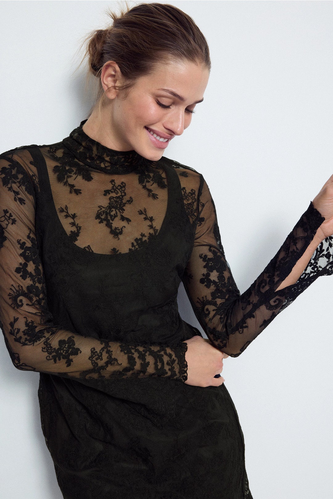 Turtleneck Lace Overlay Mini Dress by Jason Wu x RTR 3