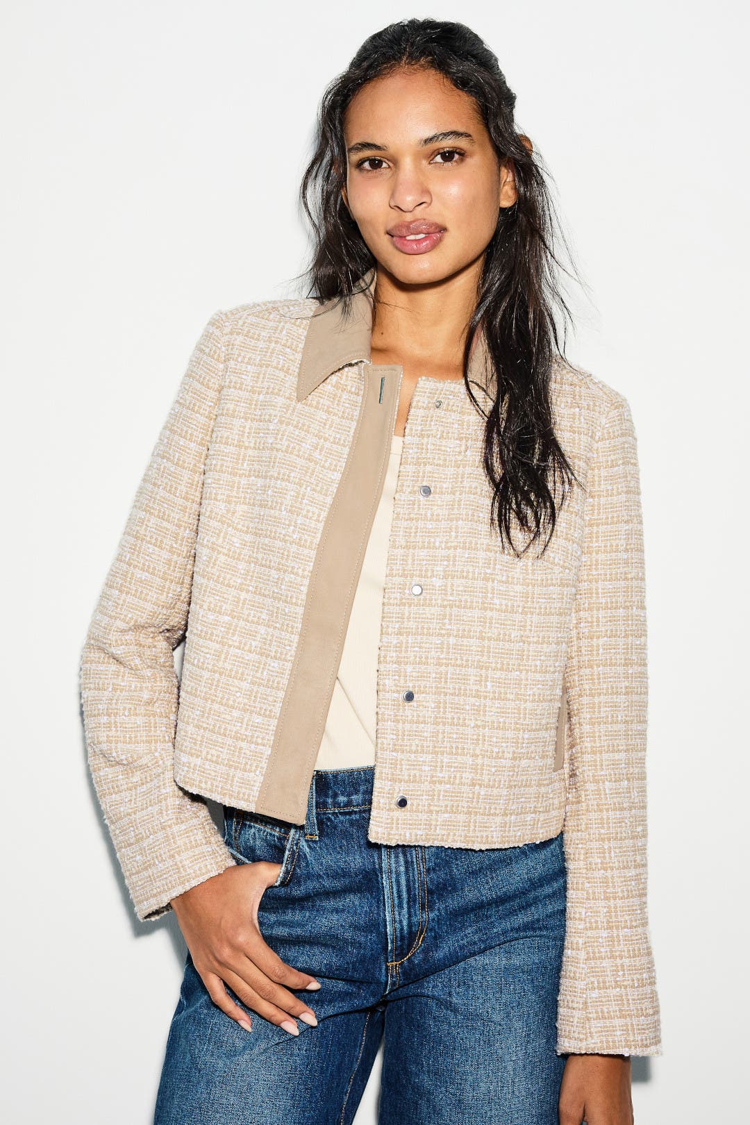 Jiaria Tweed Jacket by BOSS | Rent the Runway