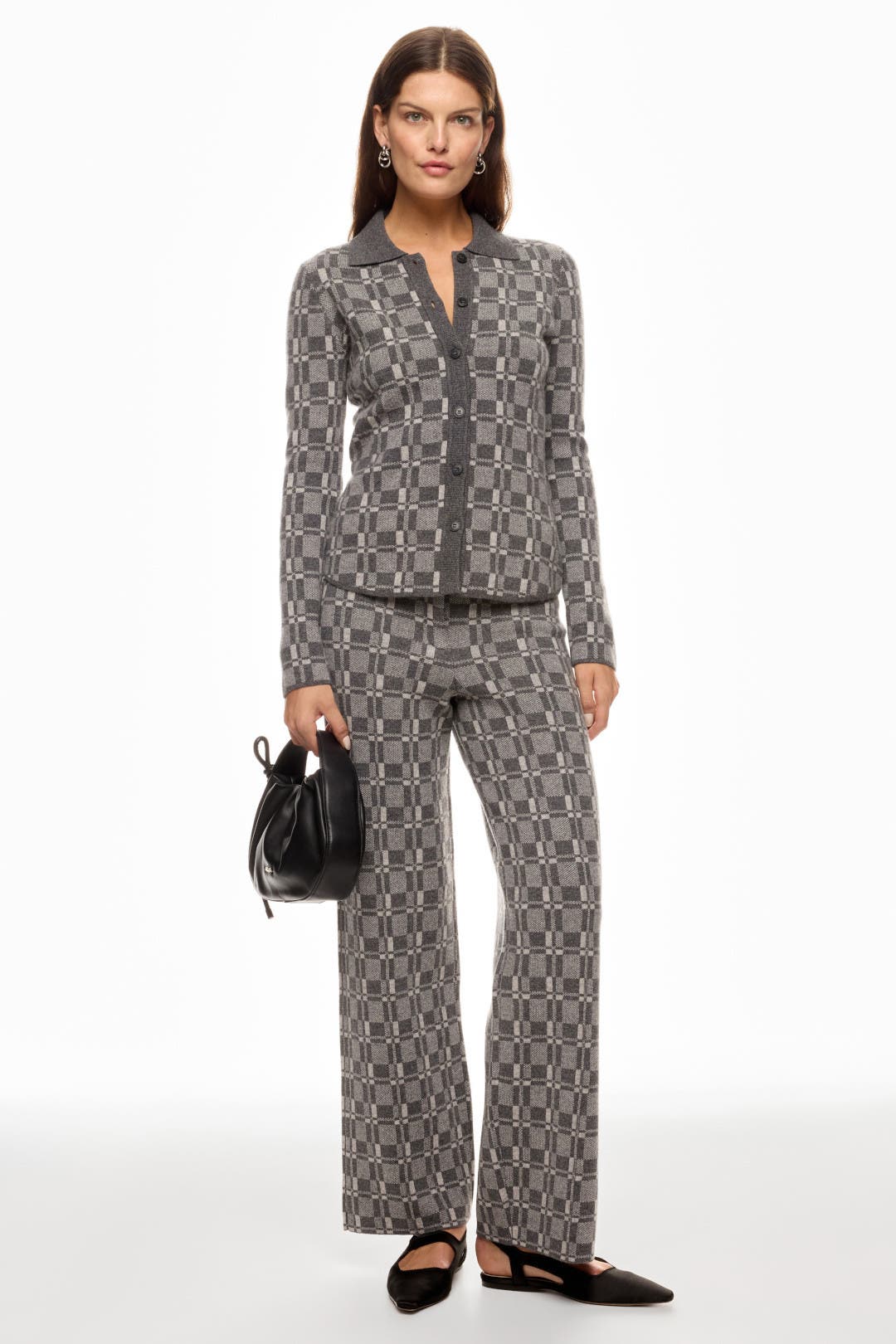 Luxe Plaid Jacquard Collared Button Up by NAADAM | Rent the Runway