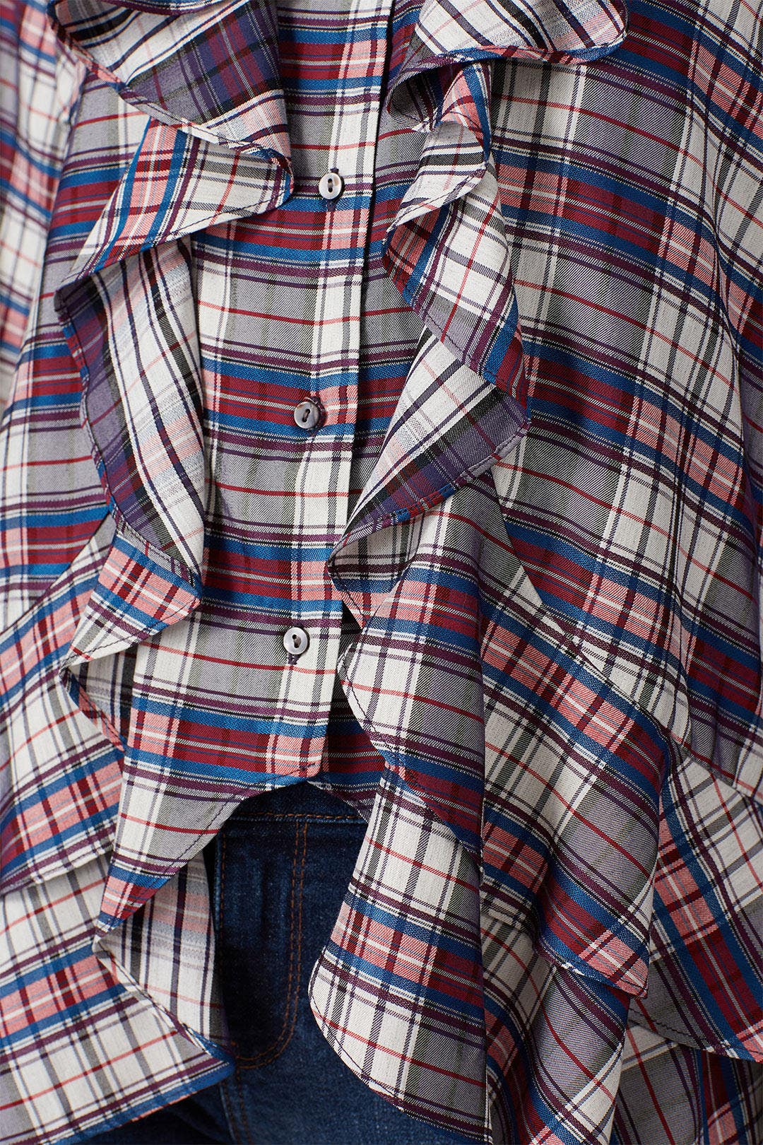 Plaid Downtown Ruffle Blouse by Nicole Miller 3