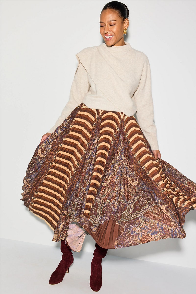 Shayna High Waist Pleated Midi Skirt by Ulla Johnson - Photo 3