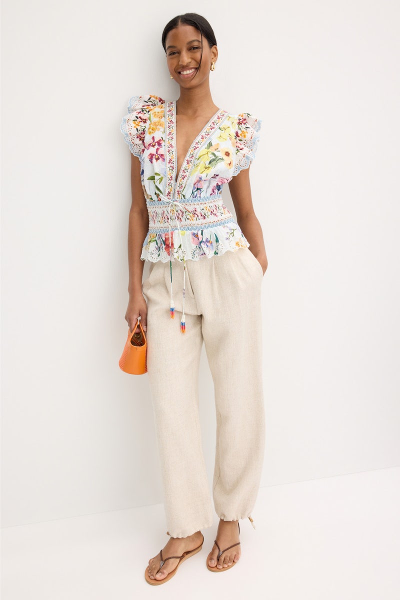 Greek Garden Off-white Blouse by FARM Rio - Photo 3