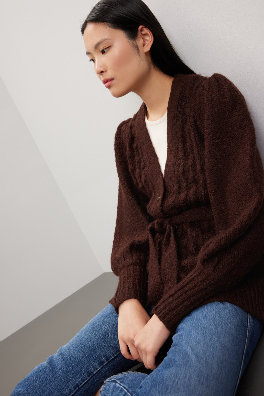 Puff sleeve cardigan