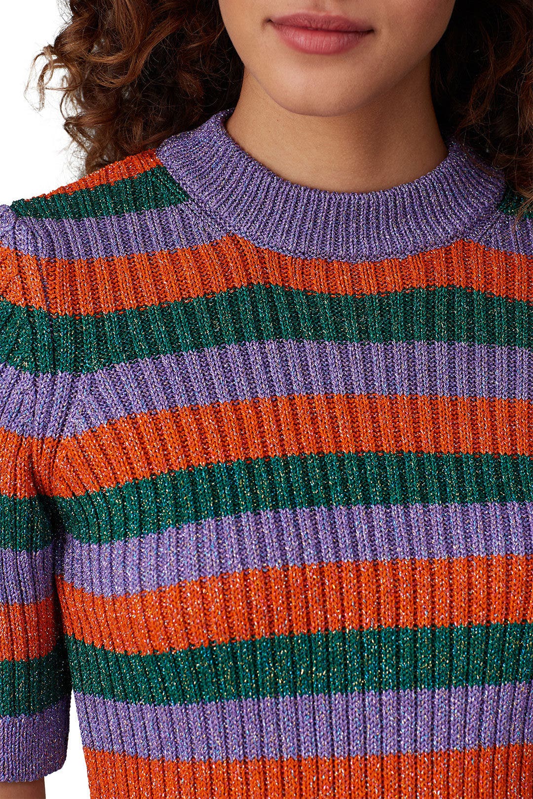 Stripe Lurex Knit Sweater by GANNI 3