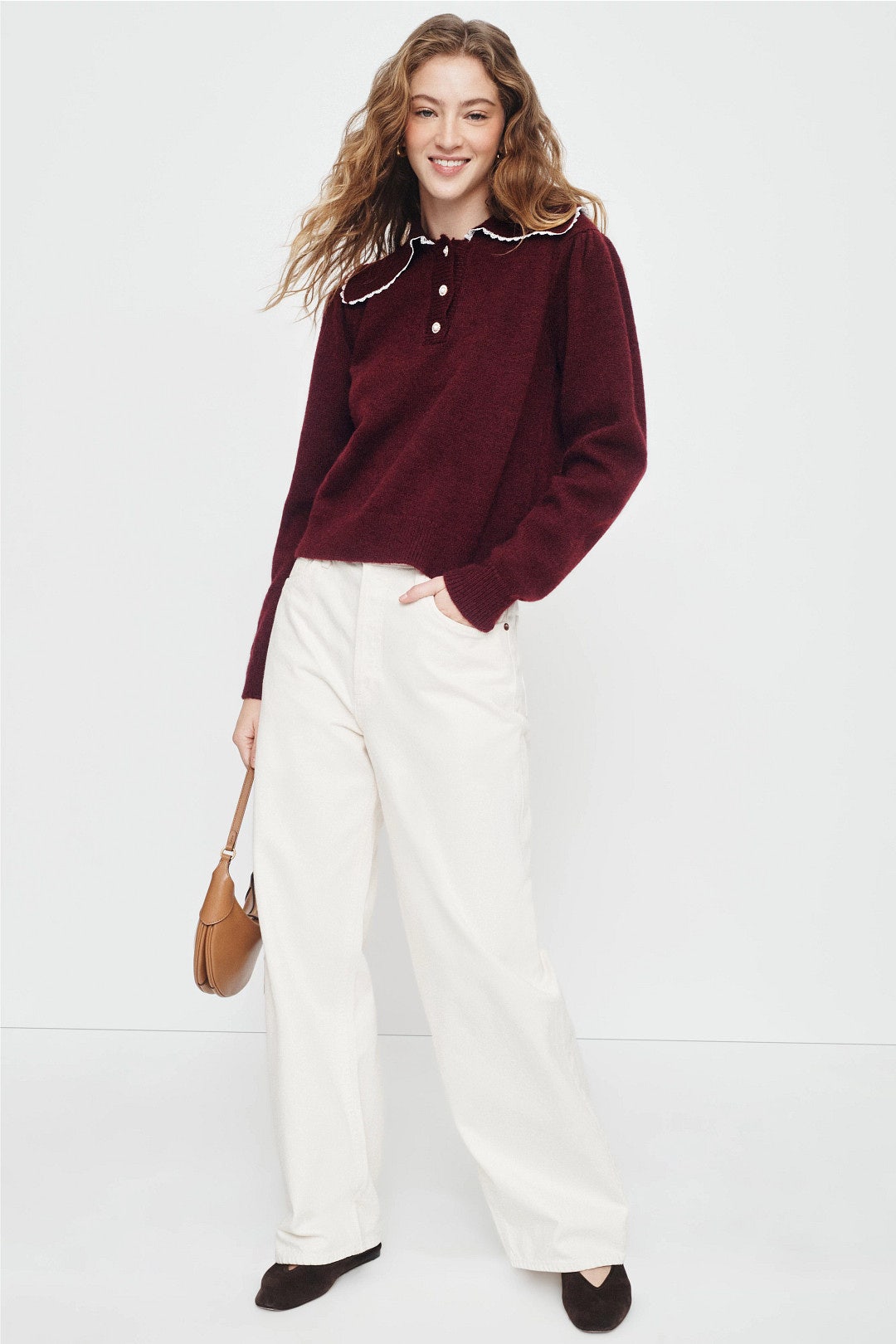 Contrast Collar Pullover Sweater by Layered with Love 3