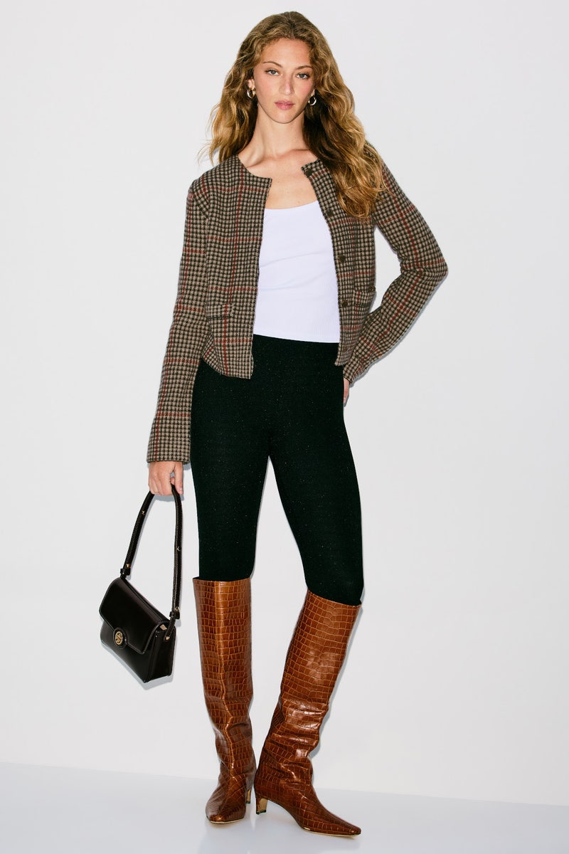 Intarsia Glen Plaid Jacket by VINCE. - Photo 3