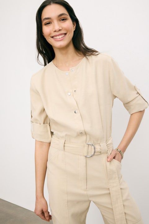 BeWear – Sleeveless Belted Jumpsuit with Patch Pockets