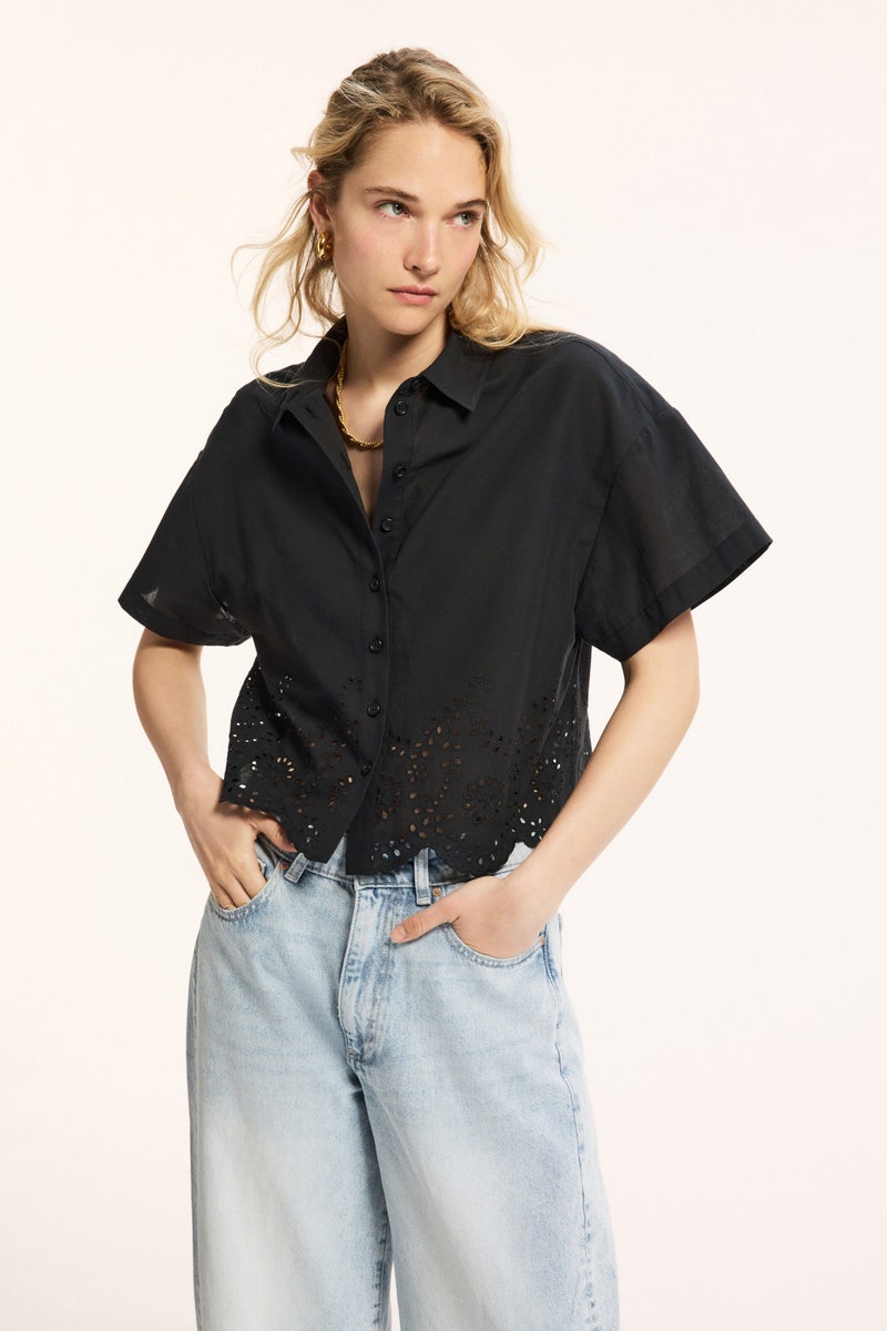 Eyelet Short Sleeve Shirt by Joe's Jeans - Photo 3