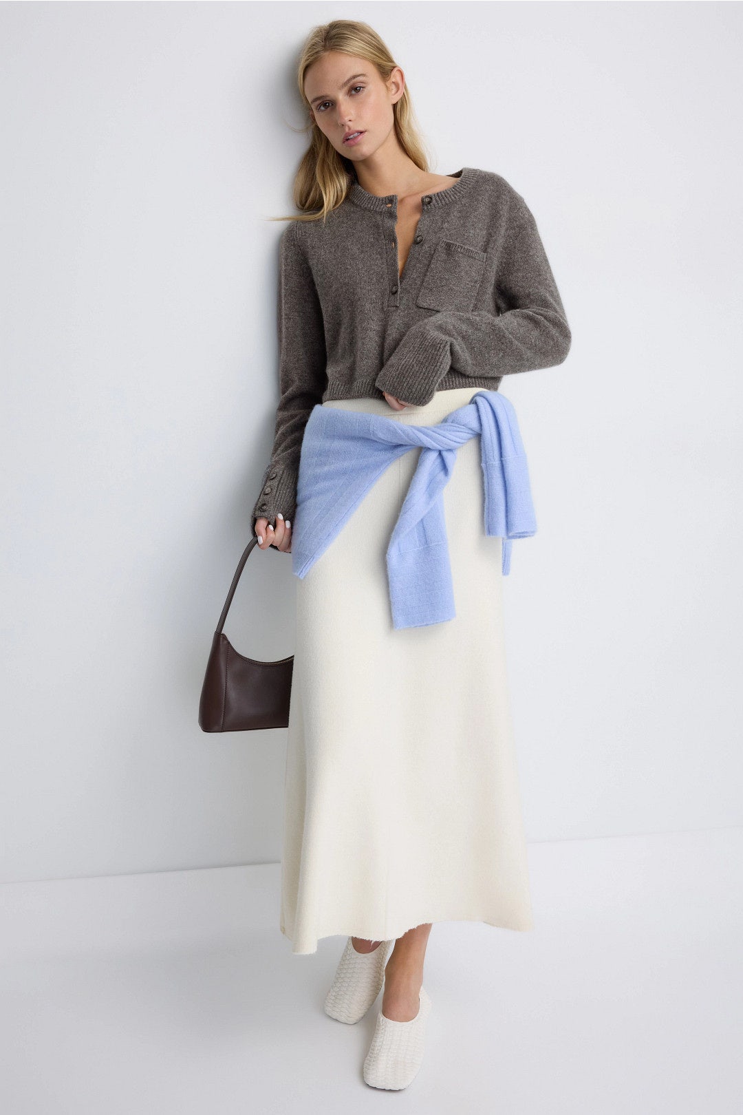 Premium Cashmino Utility Henley Sweater by NAADAM 3