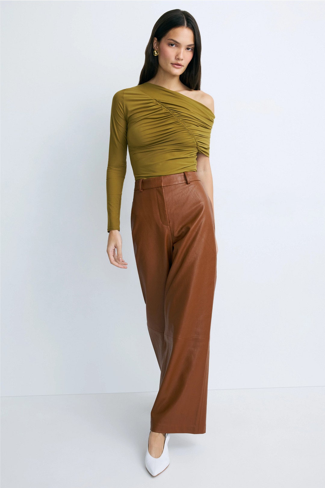 Brown Faux Leather Trousers by Rosetta Getty x RTR 3